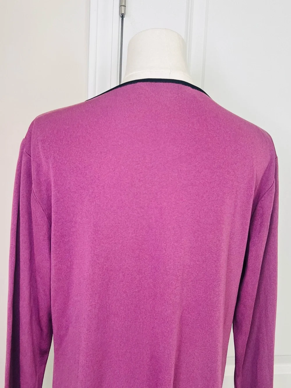 Exclusively Misook Womens Sz L knit shell top pink/purple/black Career *No Pads